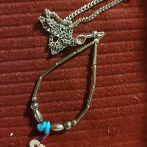 Turquoise and silver necklace and chain